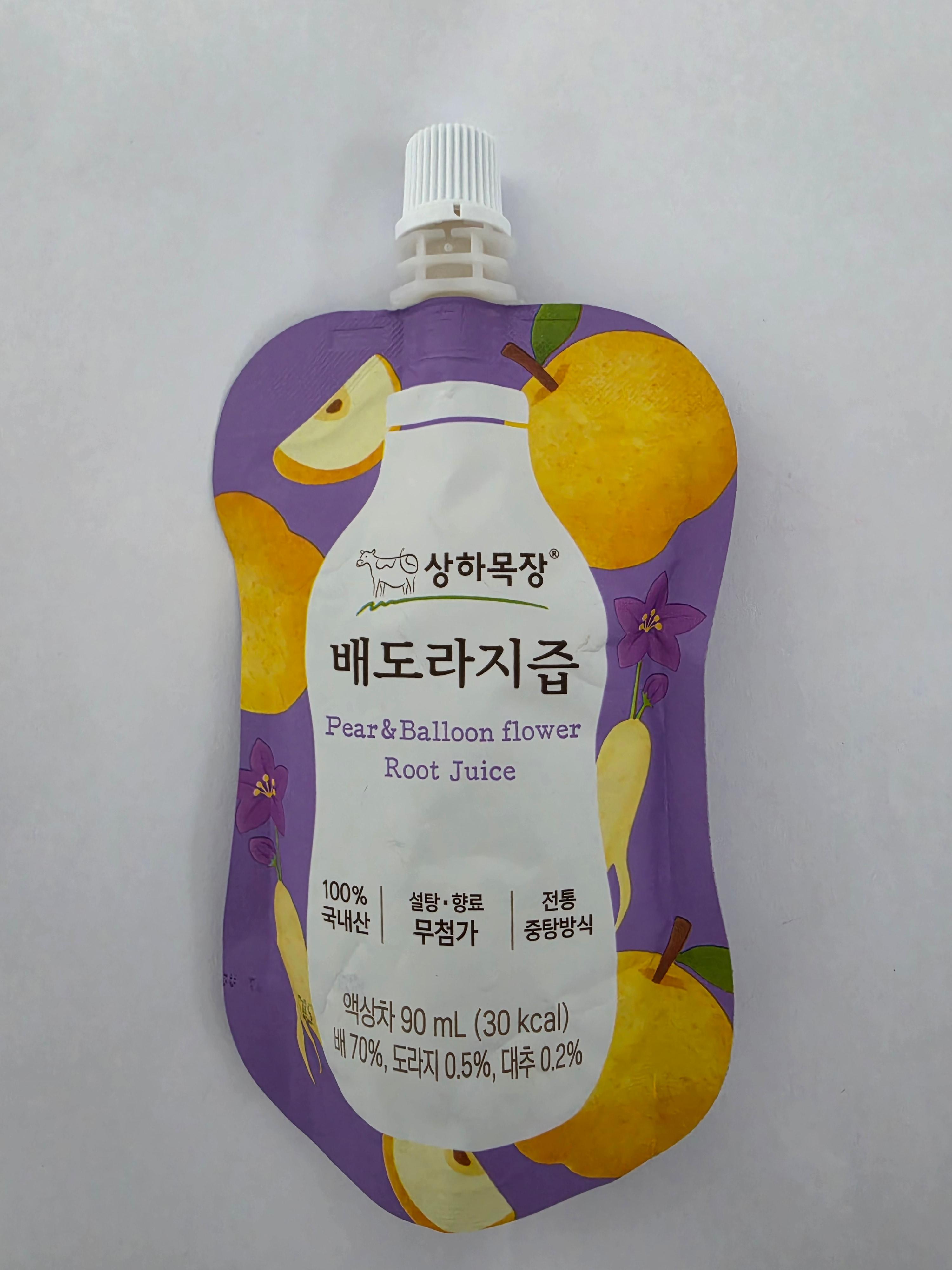 상하목장 배도라지즙 90mL 포장지 앞면