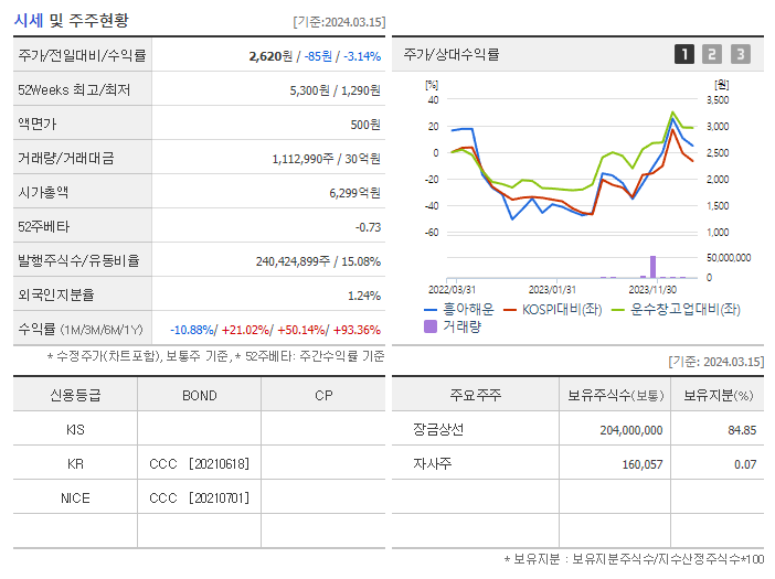 흥아해운_기업개요