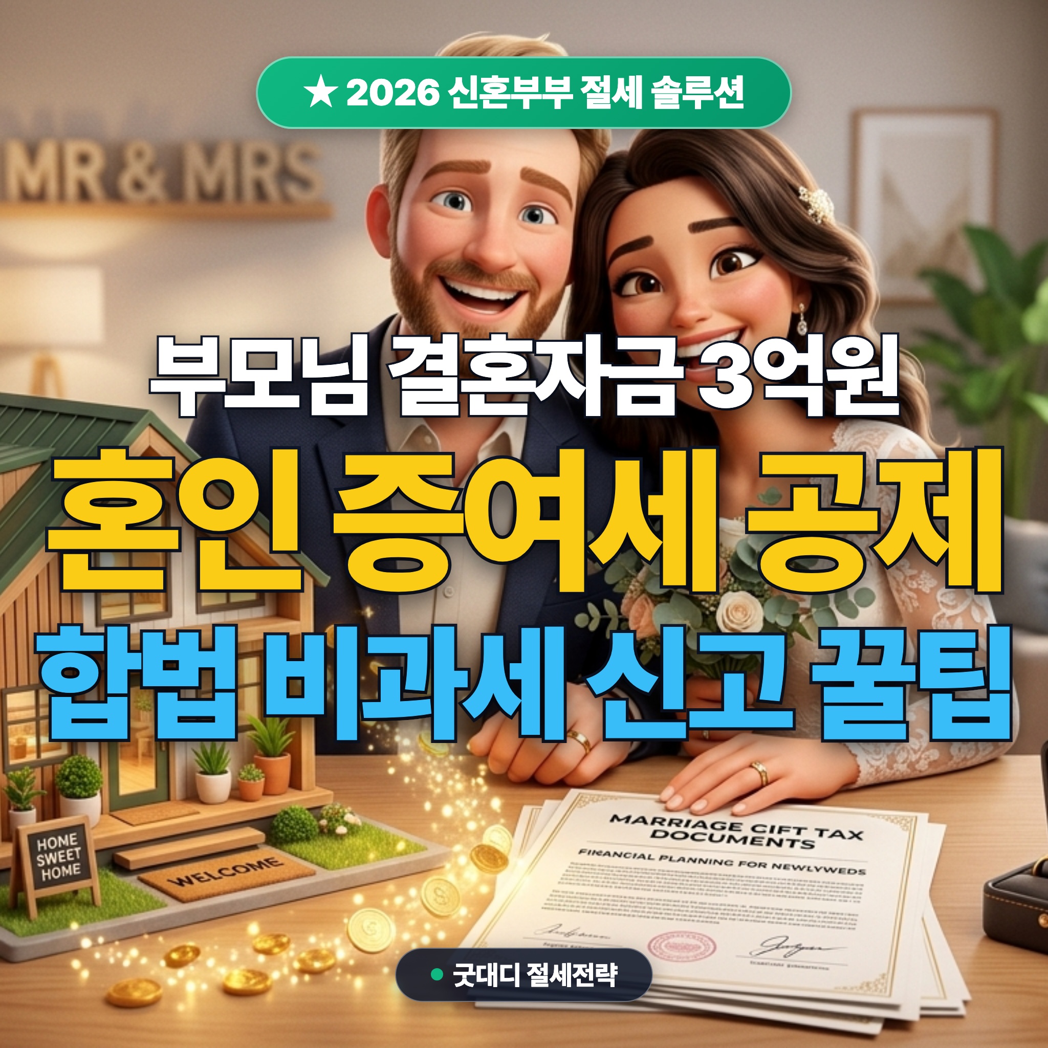 혼인·출산 증여세 공제 3억원 완벽 가이드: 부모님 결혼자금 비과세 요건과 신혼부부 합법 증여 절세법 & 자금조달계획서 작성 팁 대표 썸네일