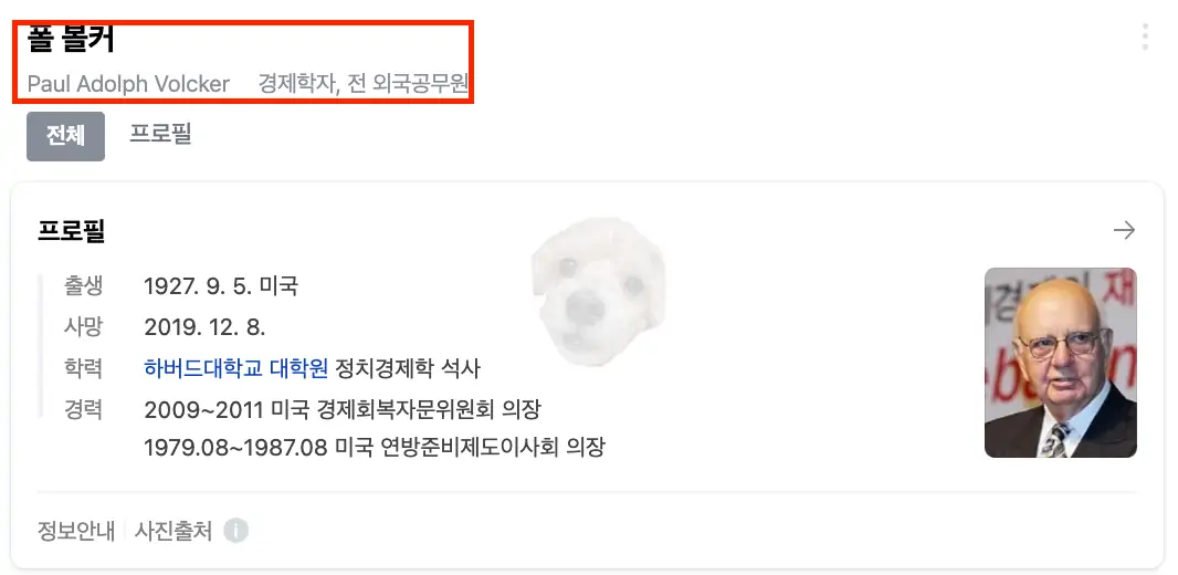 폴 볼커 전 연준의장