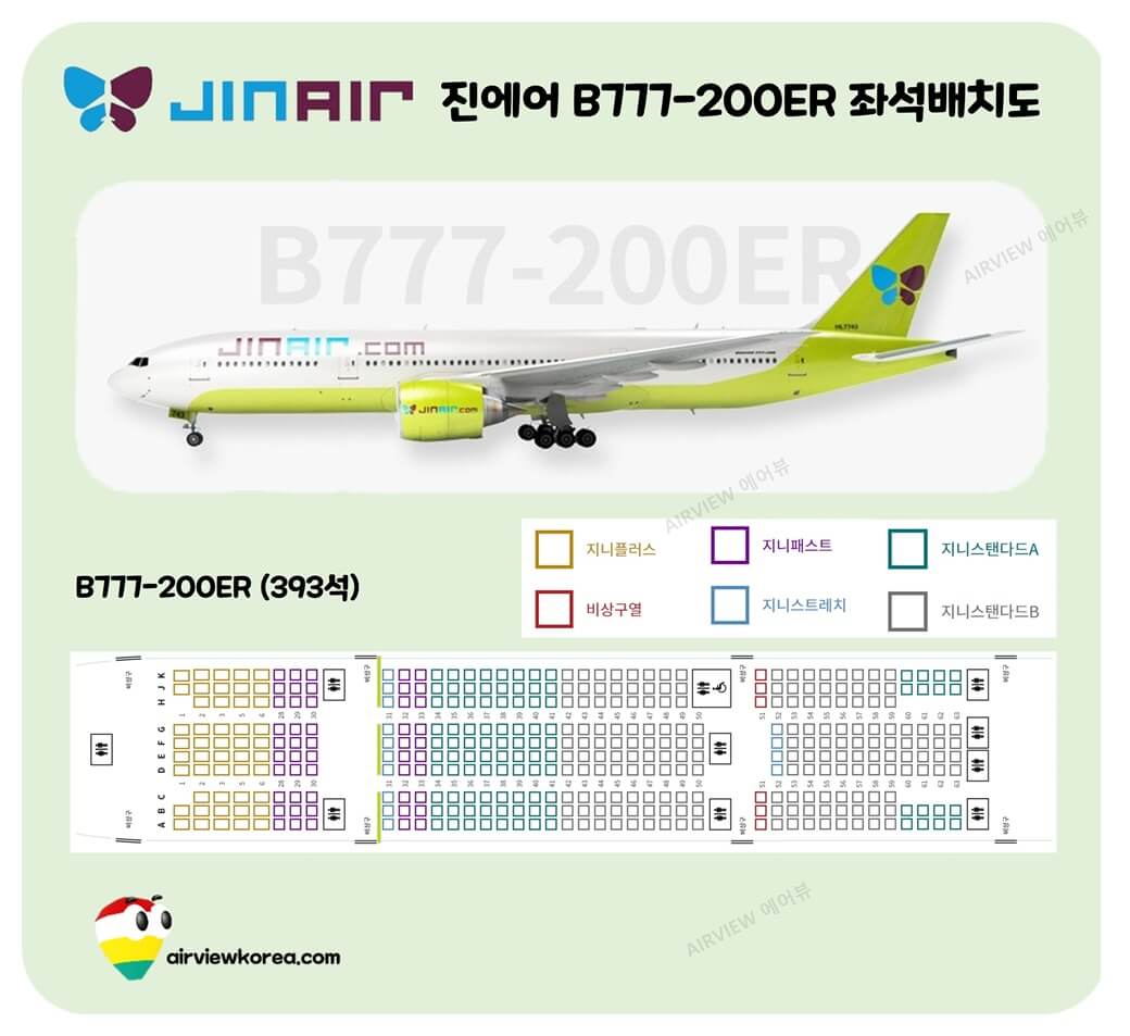 진에어-b777-여객기-좌석-배치-단면도-사진
