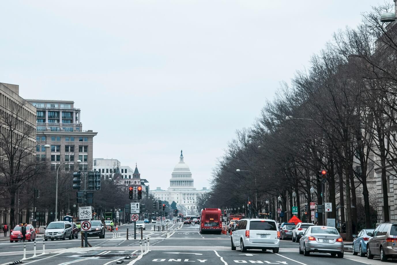 겨울철 워싱턴 길거리 사진