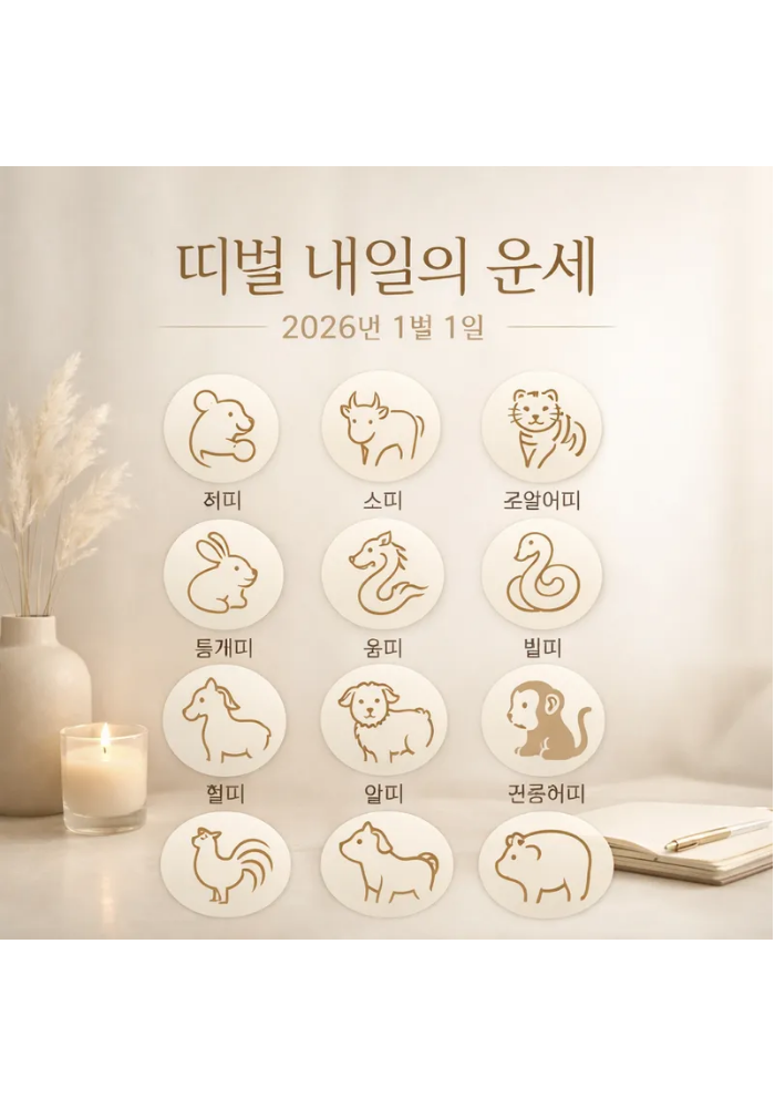 1.띠별 내일의 운세 2026년1월1일