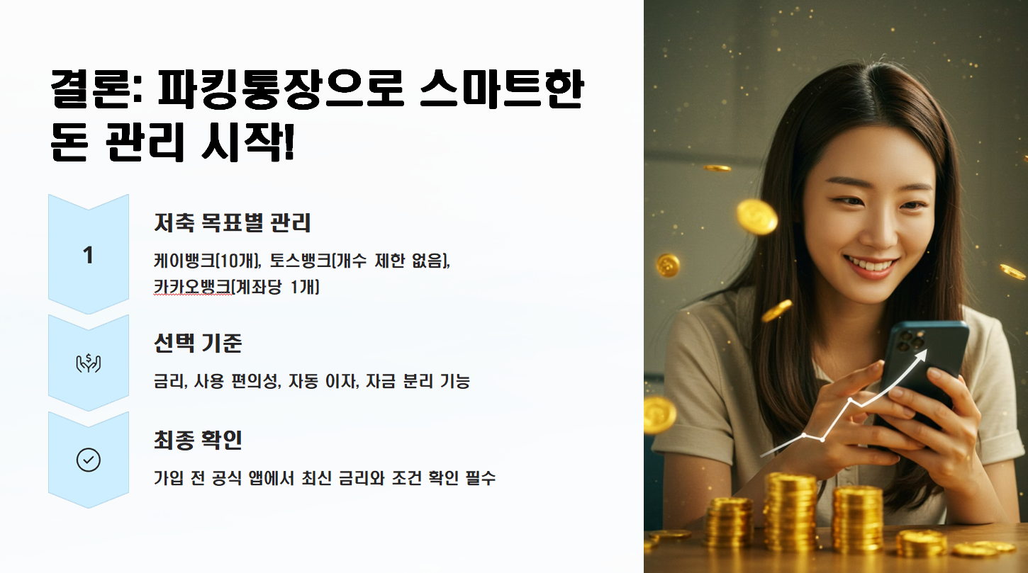 3개 인터넷뱅크 파킹통장 비교에 대한 결론