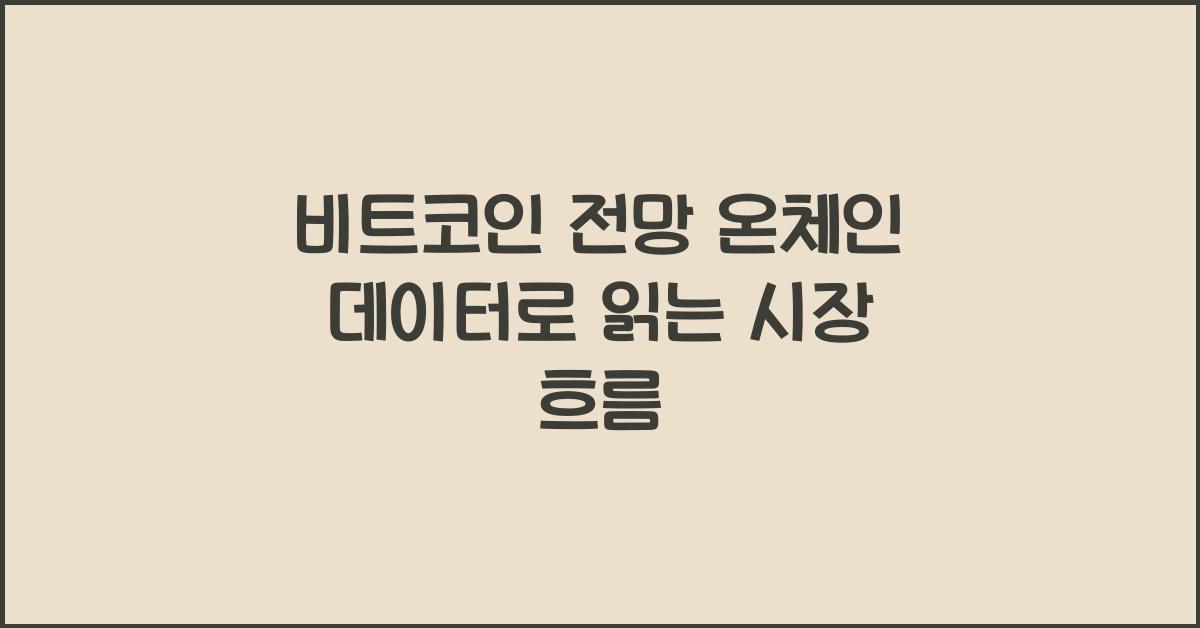 비트코인 전망 온체인 데이터