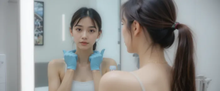 DNA 주사 후 어깨 움직임 확인하는 여성