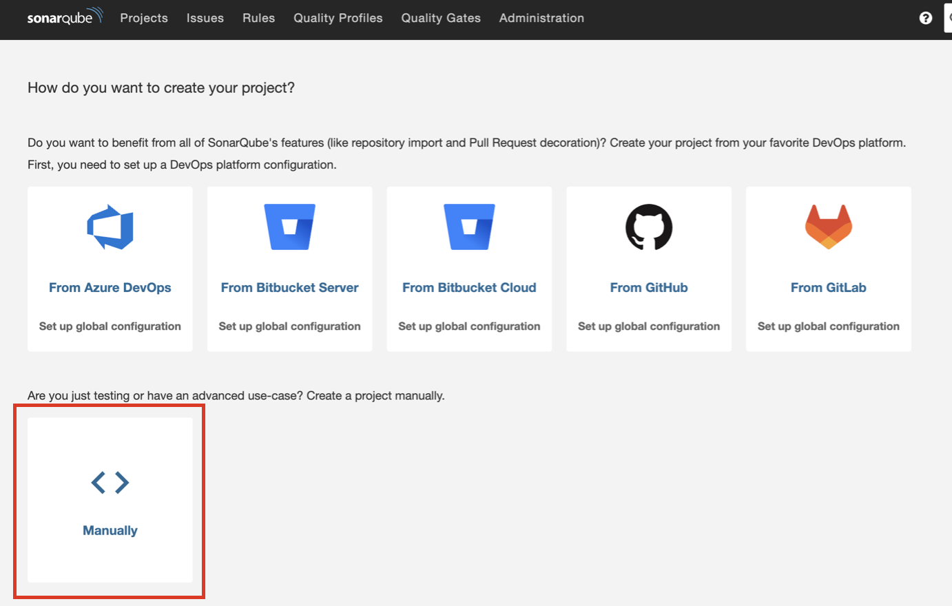SonarQube Homepage