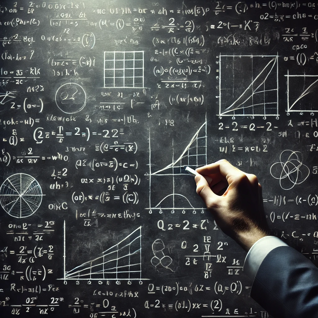 수학 문제 칠판에 풀이하는 모습