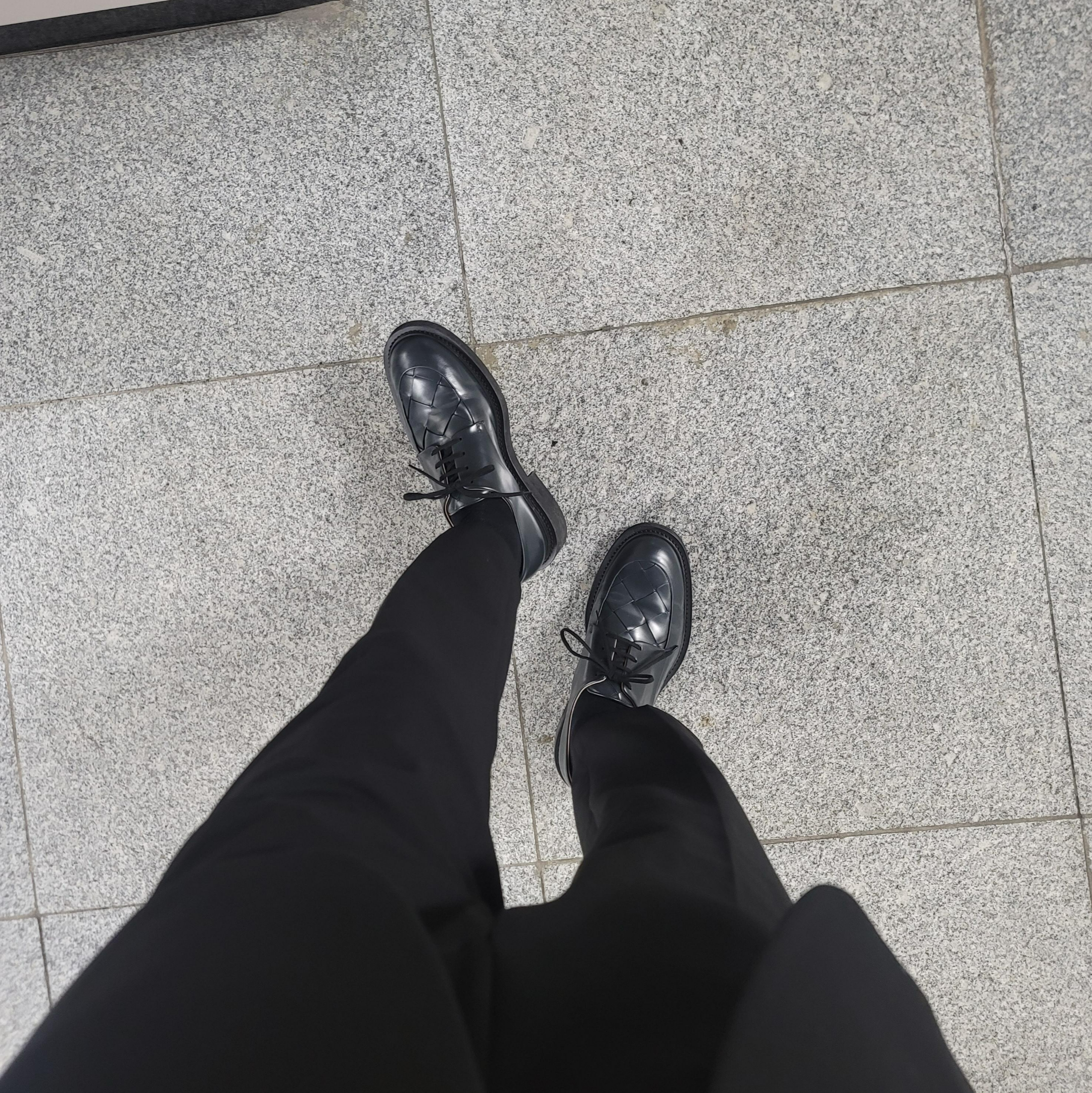 Bottega Veneta Intrecciato Derby Shoes Graphite