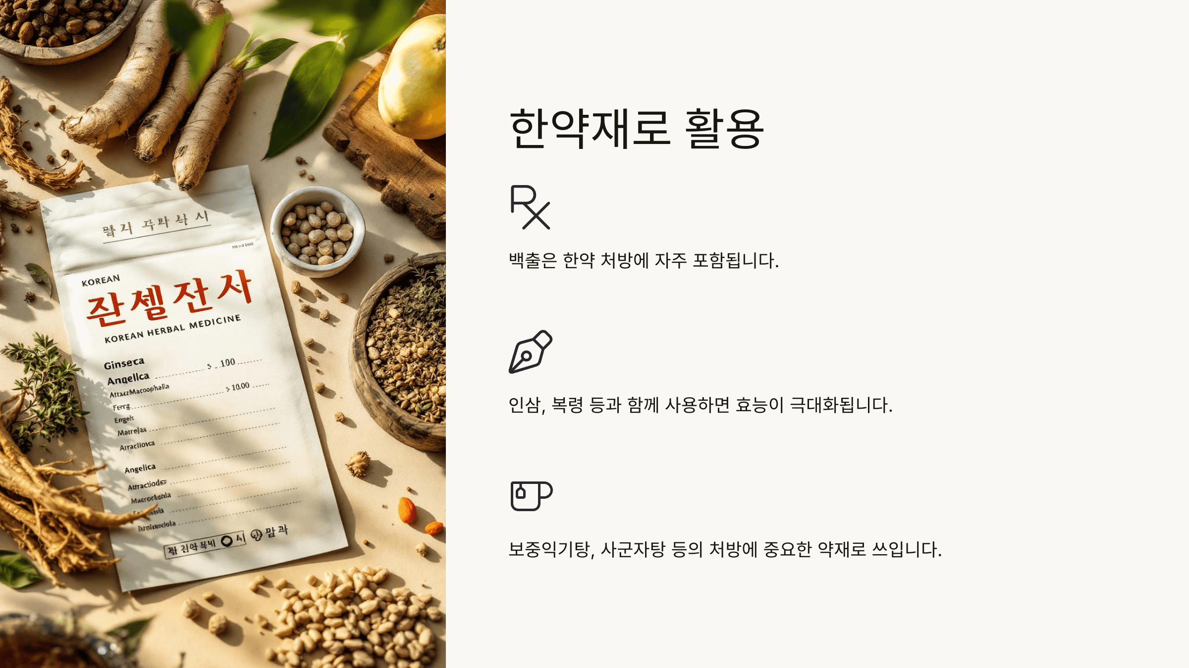 백출과 관련된 사진입니다.