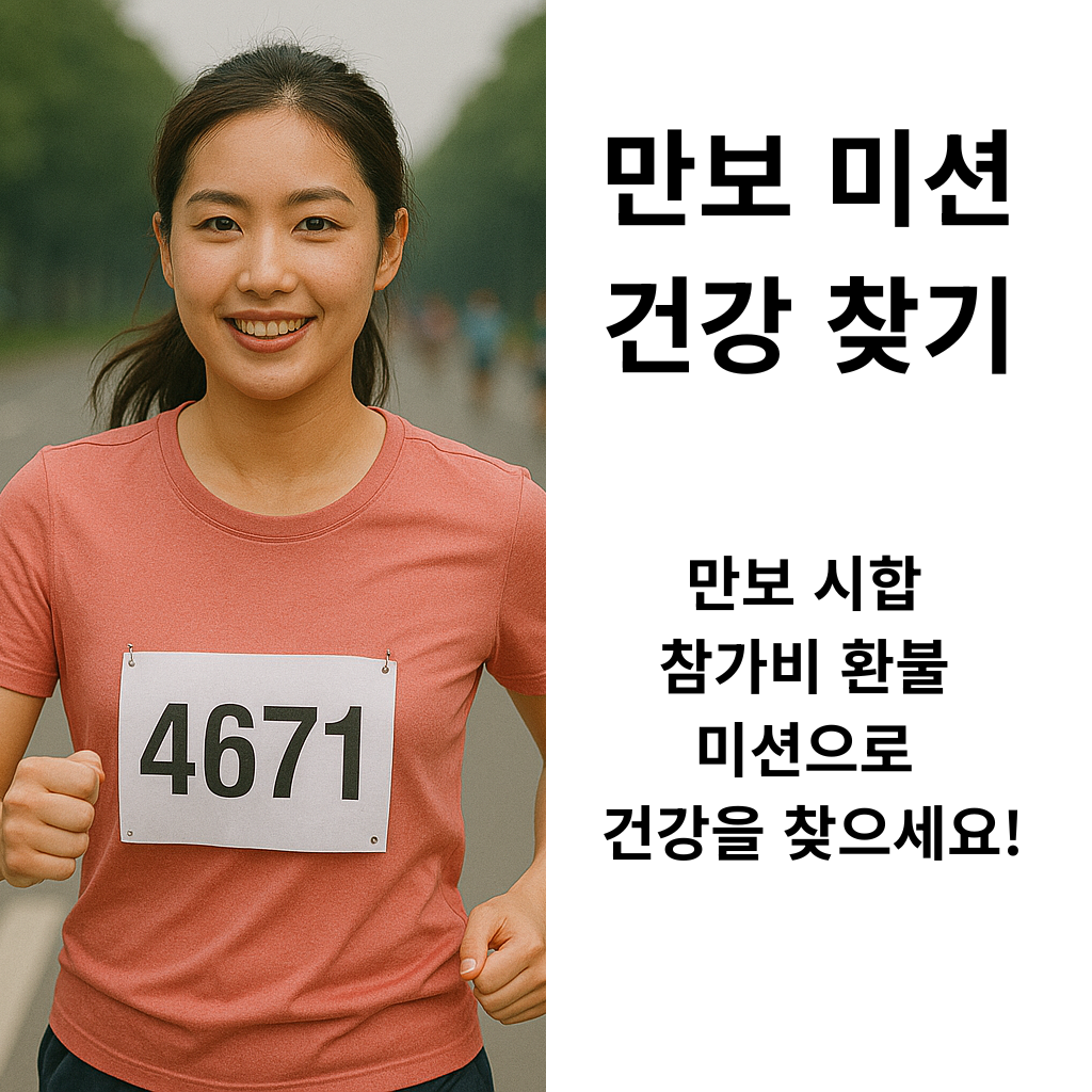 만보 미션 건강 찾기 만보 시합 참가비 환불 미션으로 건강을 찾으세요!