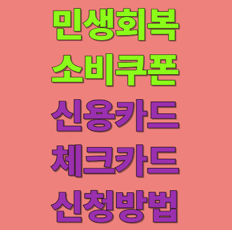 민생회복 소비쿠폰 신용카드 체크카드 신청 방법