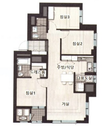 래미안 원펜타스 59㎡B 평면도