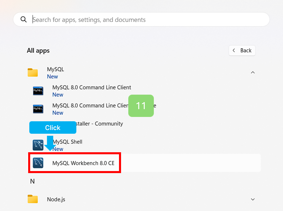 설치된 프로그램을 클릭하세요.