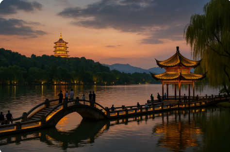 중국 항저우 풍경 사진
