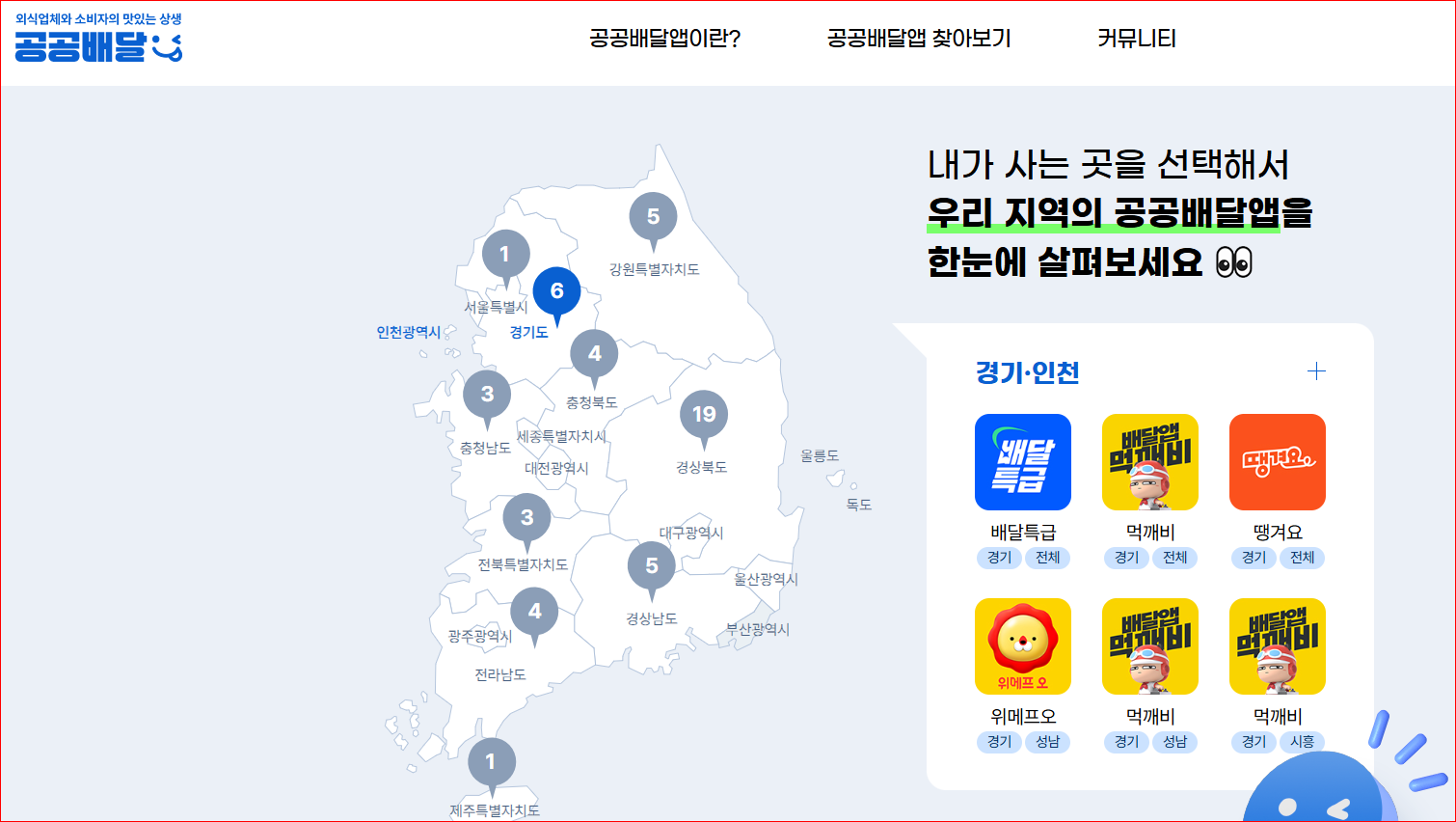 공공배달 앱, 통합포털