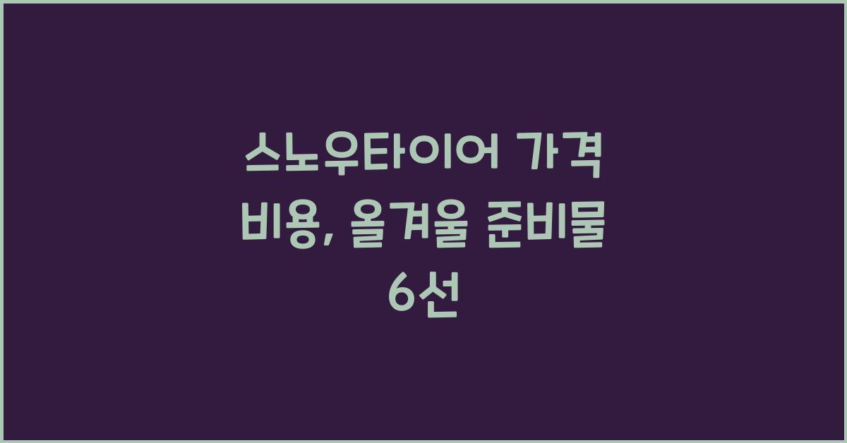 스노우타이어 가격 비용