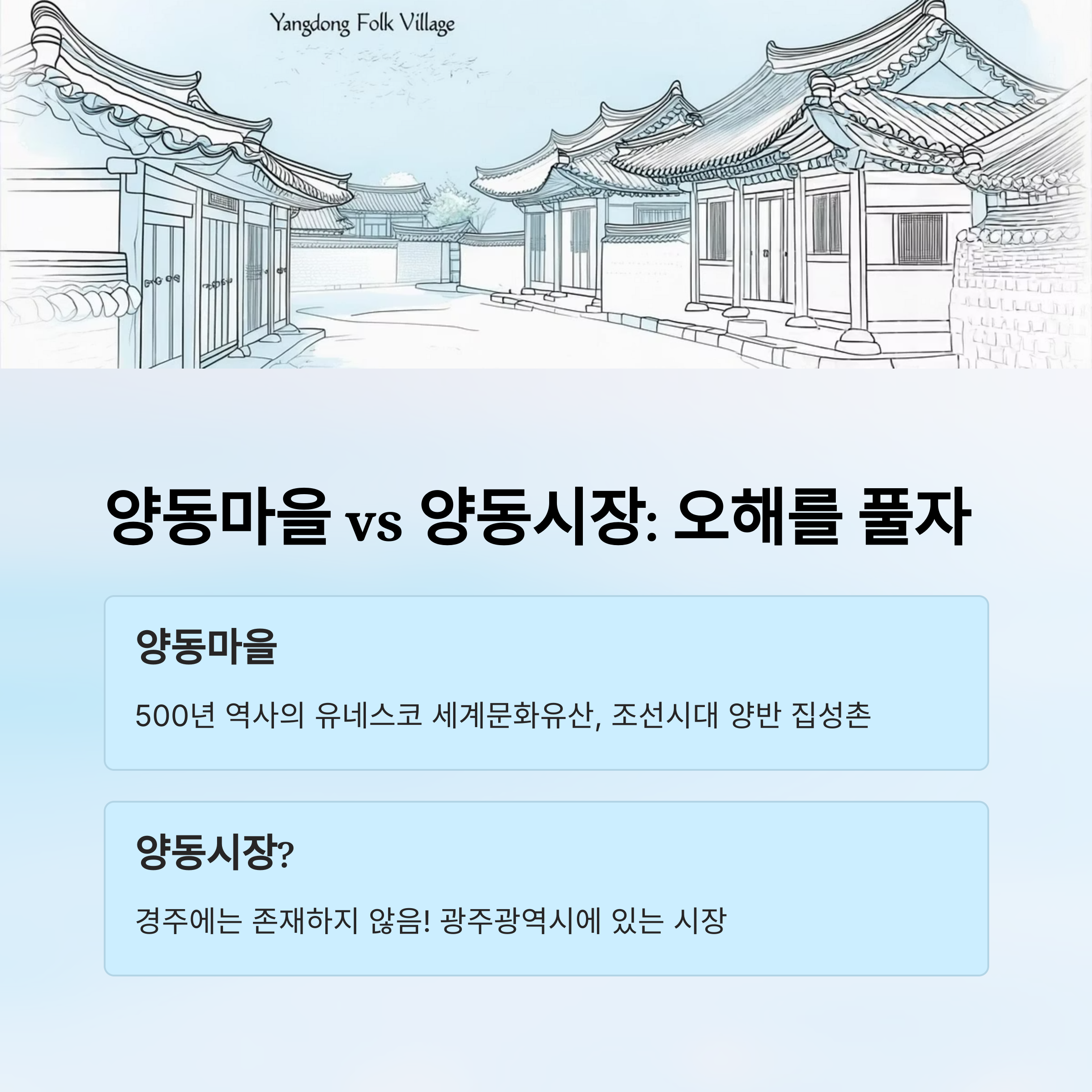 양동마을vs양동시장