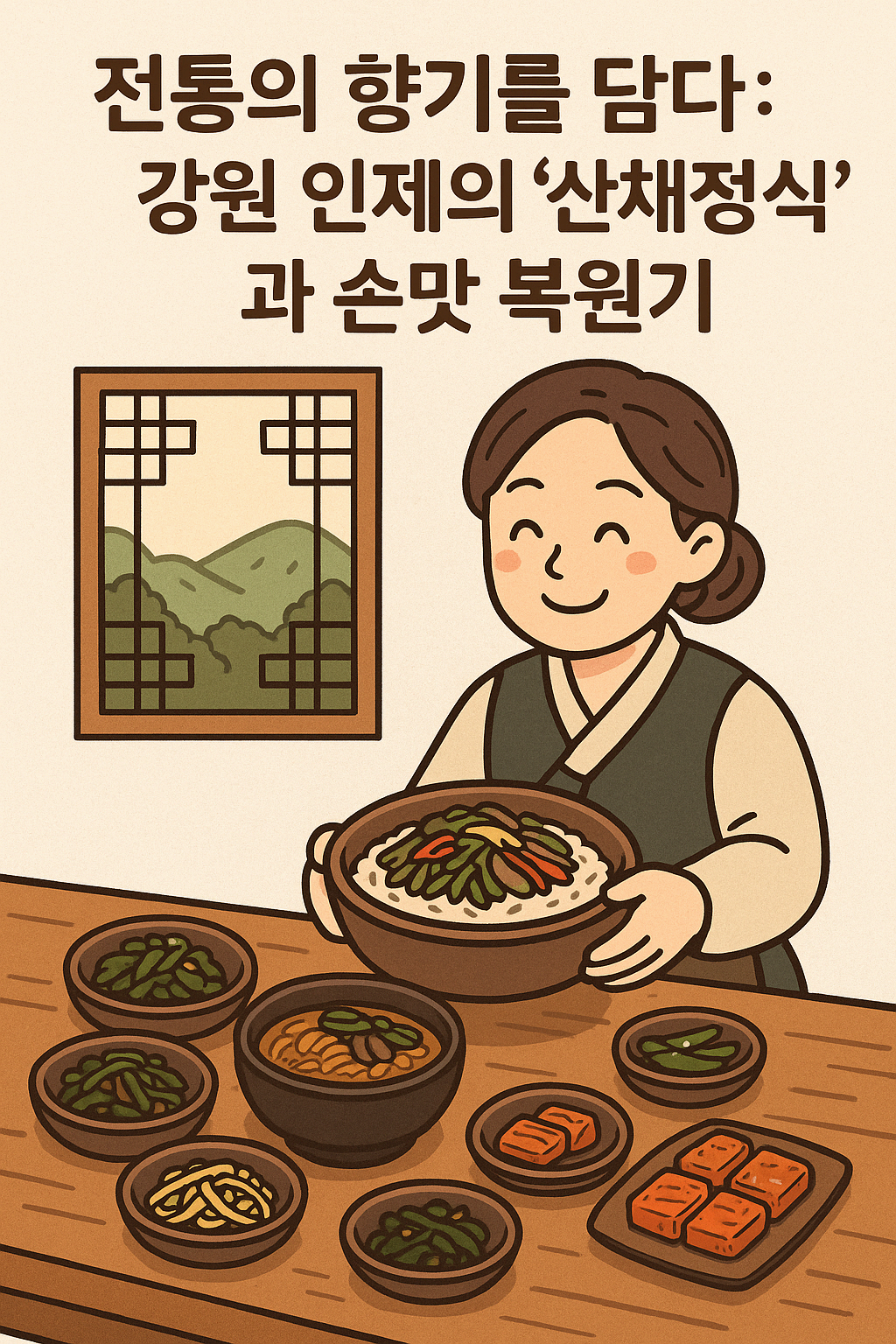 "강원도 인제 산채정식을 전통 방식으로 복원하는 모습"