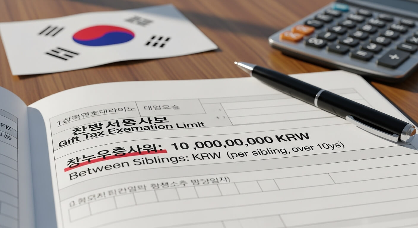 형제간 증여세 면제 한도액
