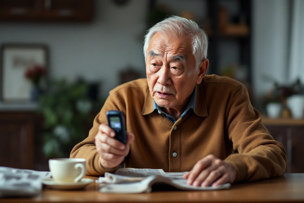 당뇨-측정기를-보고-걱정하는-할아버지