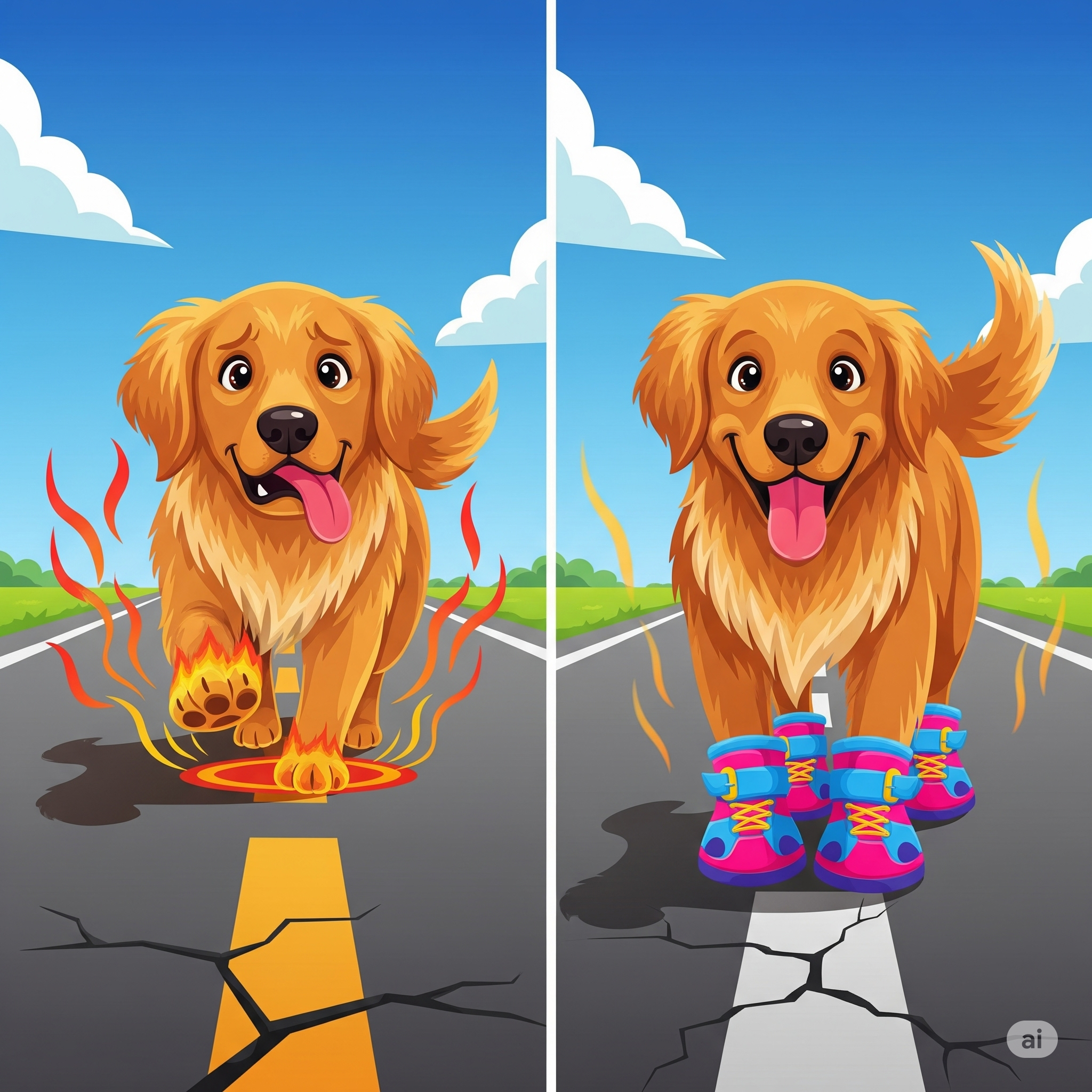 강아지 발바닥 화상 예방