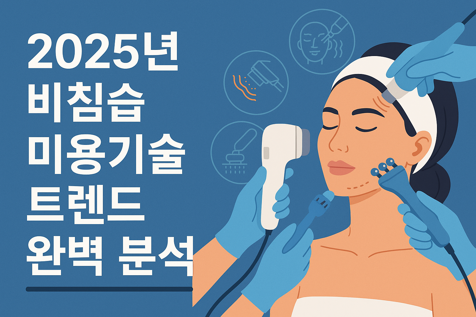 2025년 비침습 미용기술 트렌드 완벽 분석(RF·초음파·LED 기술 비교)