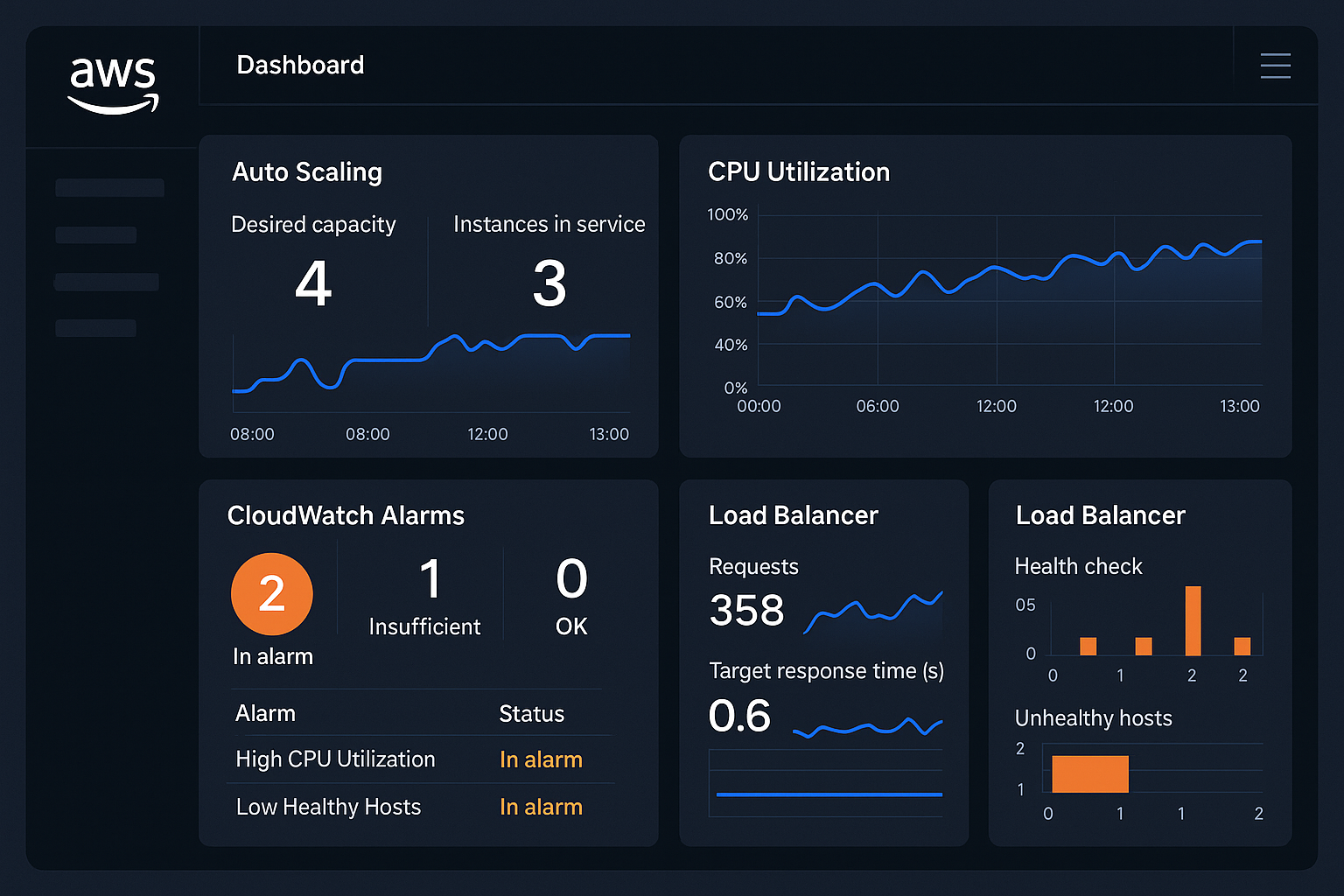 AWS Auto Scaling과 CloudWatch 통합 모니터링 대시보드