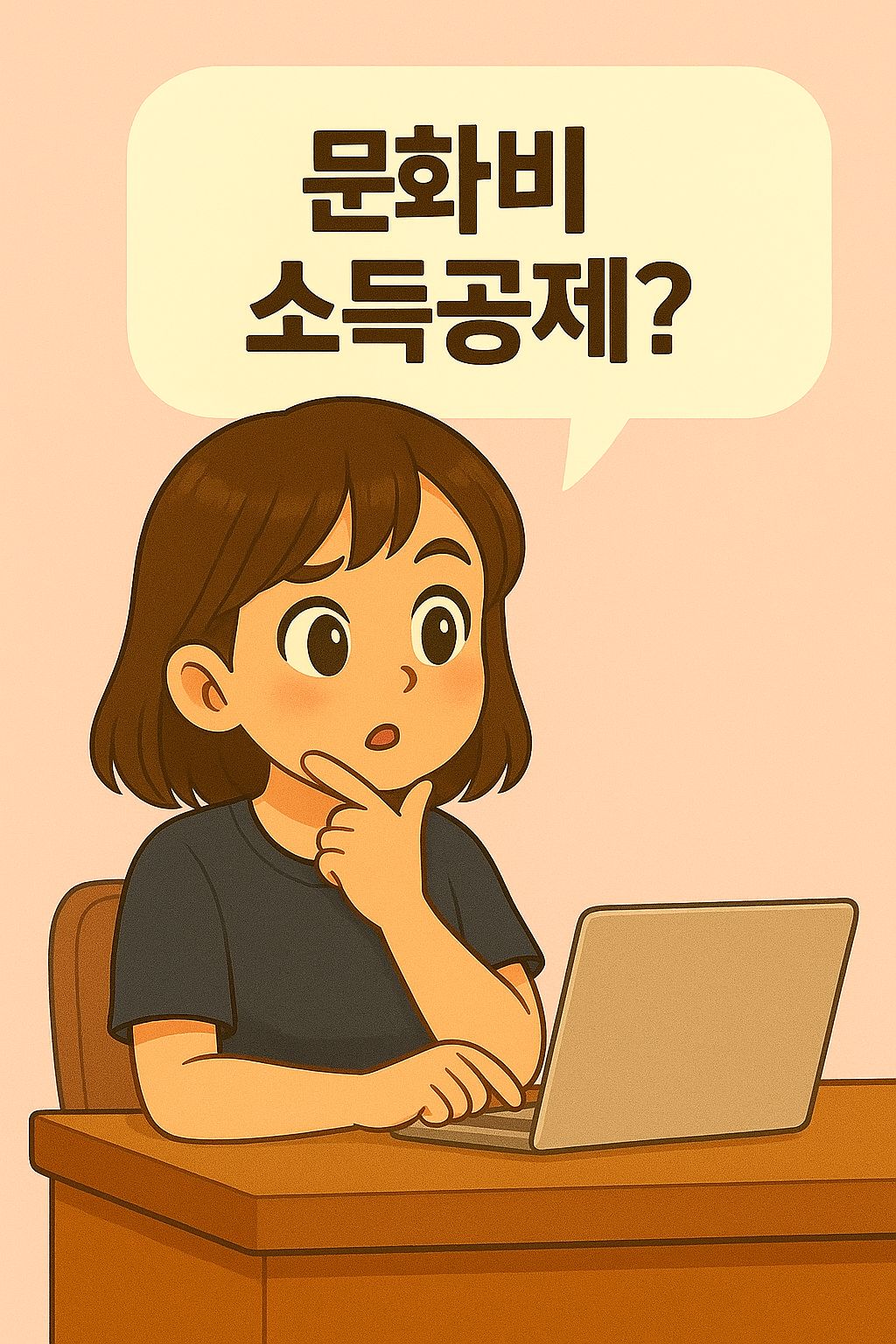 문화비 소득공제 제도에 대해 궁금해하는 캐릭터 헤롱이 일러스트