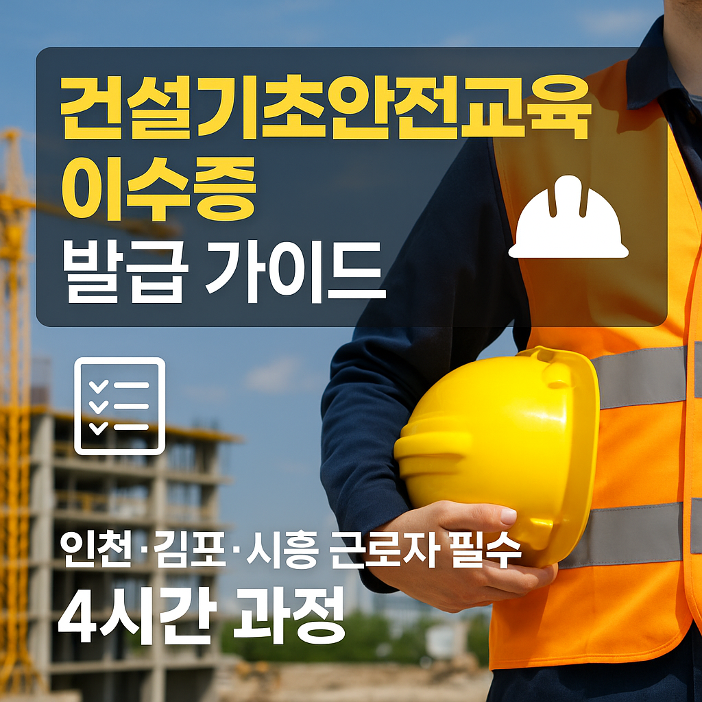 건설기초안전교육 이수증 발급방법 인천 김포 시흥 근로자 필수 가이드