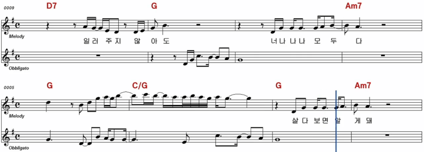 나훈아 공 악보