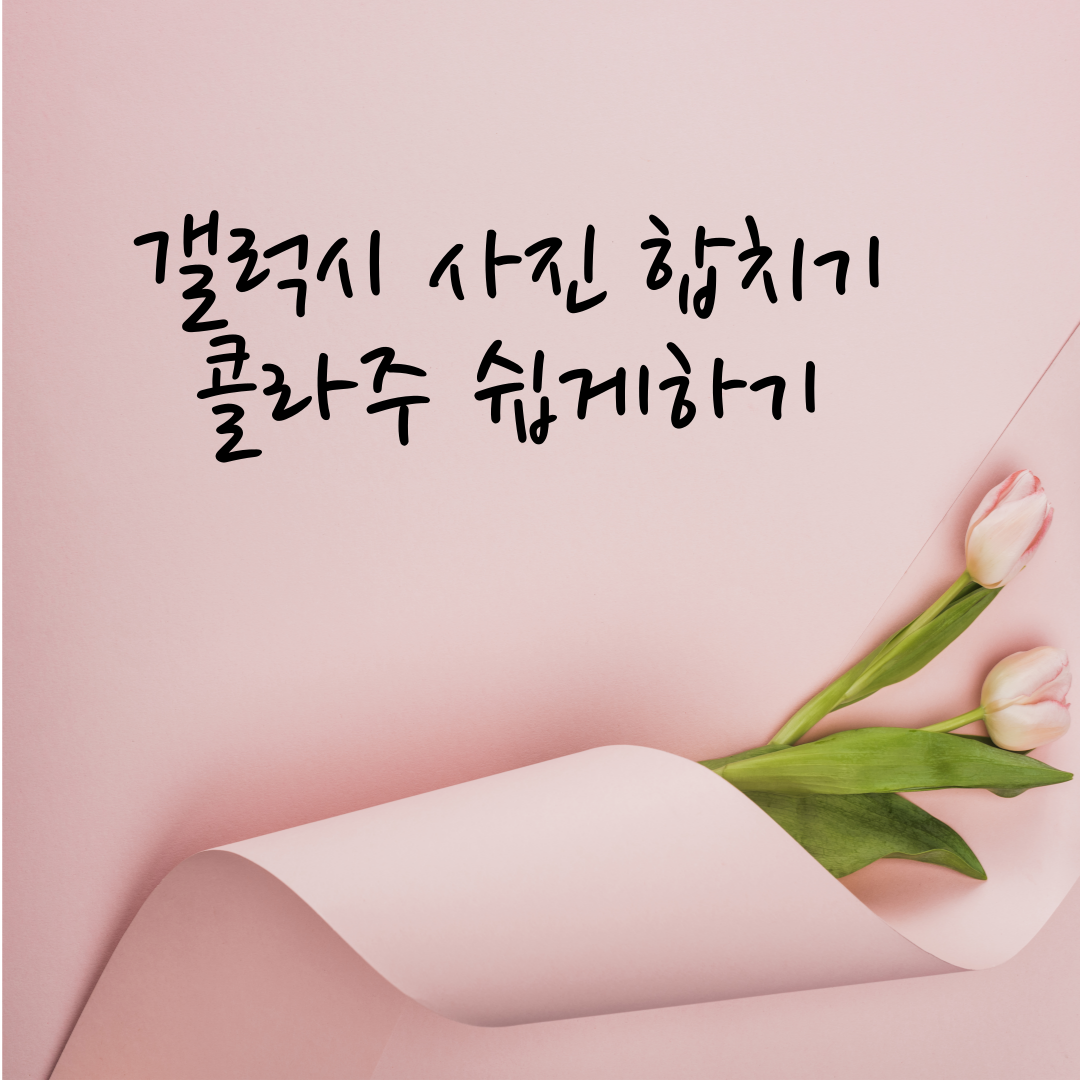 갤럭시 사진 합치기 콜라주 쉽게하기