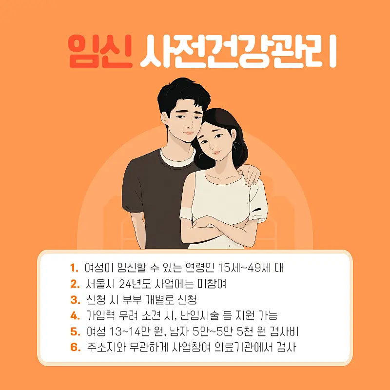 임신 사전건강관리 체크사항