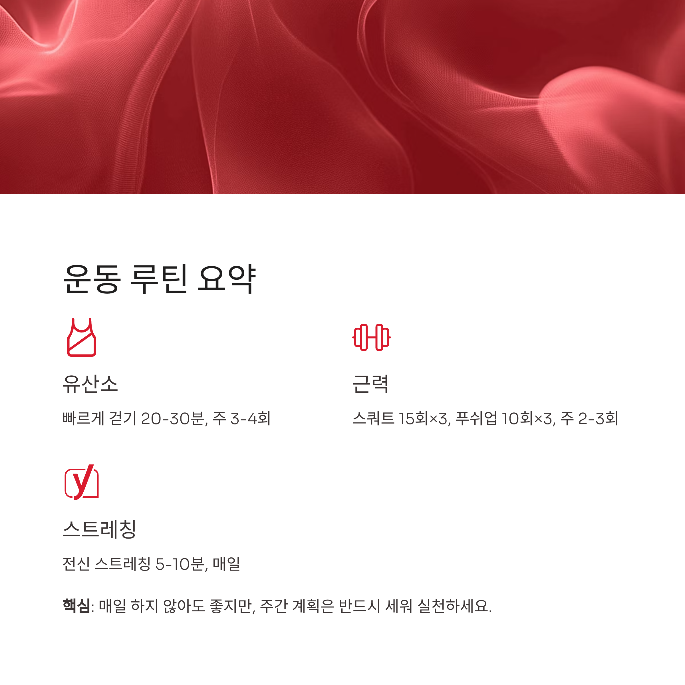 운동 루틴 요약