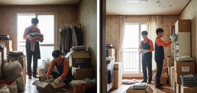 함평 고독사청소 및 정리중