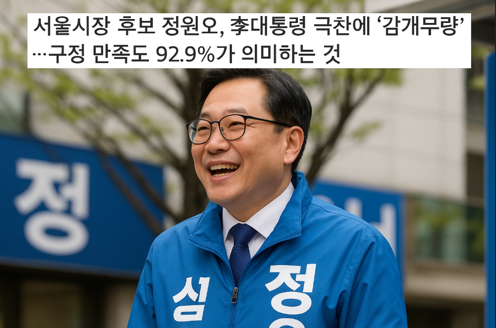 정원오 구정 만족도 92.9%, 서울시장 도전의 신호탄?