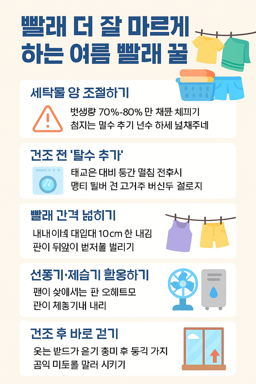 빨래 더 잘 마르게 하는 여름 빨래 꿀팁