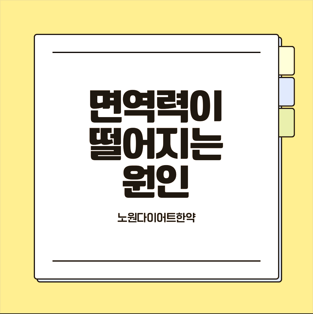 노원다이어트한약 면역력이 떨어지는 원인 알아보세요
