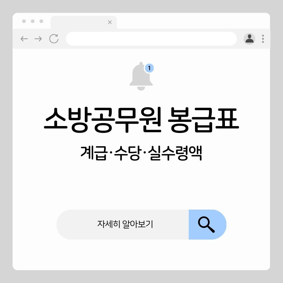 2025년 소방공무원 봉급표 정리