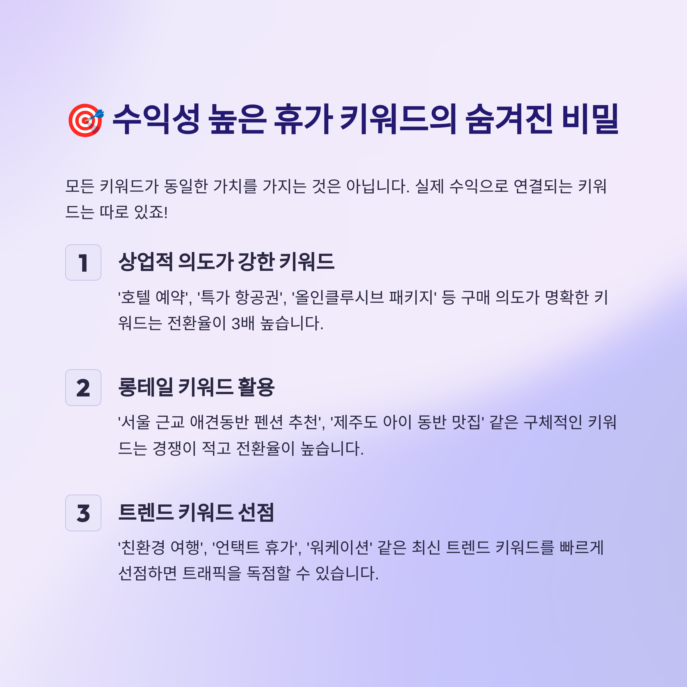 🎯 수익성 높은 휴가 키워드 분석