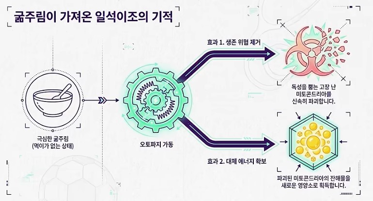 굶주림의 효과와 인슐린의 4대 축에관한 설명