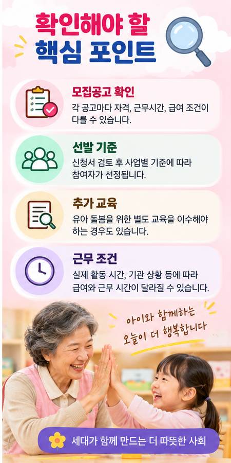 2026 유치원 시니어돌봄사 자격&middot;급여&middot;신청방법