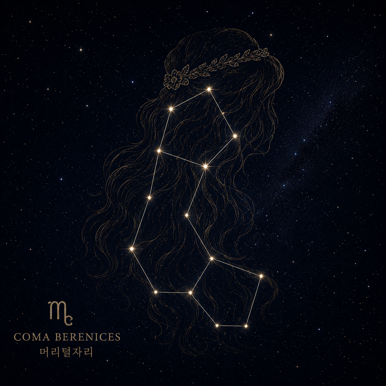 봄 밤하늘 별자리(머리털자리)