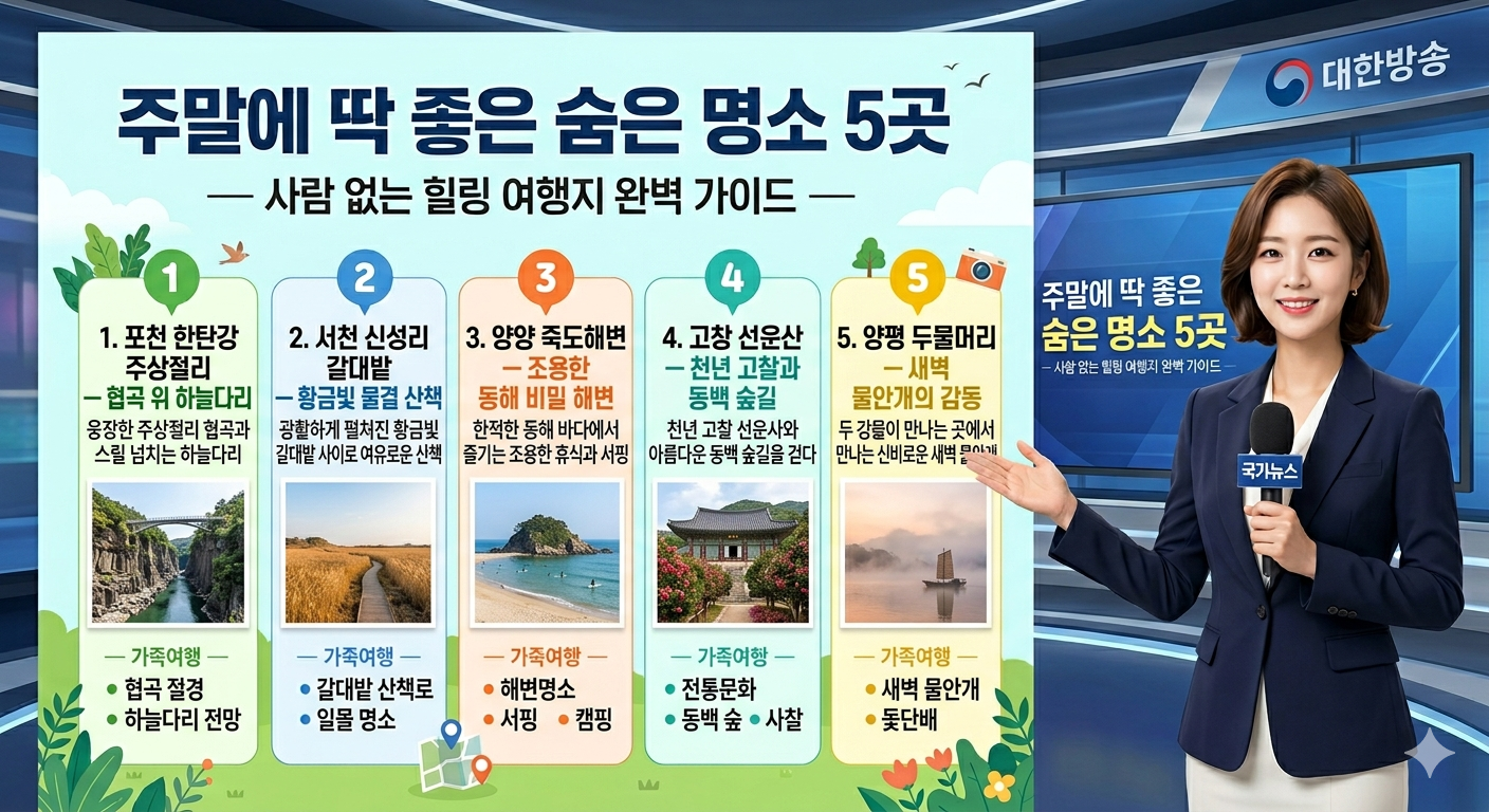 주말에 딱 좋은 숨은 명소 5곳