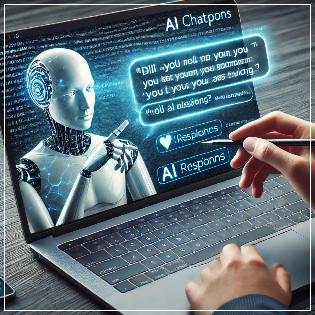 AI 챗봇이 사용자와 소통하는 모습을 표현한 이미지