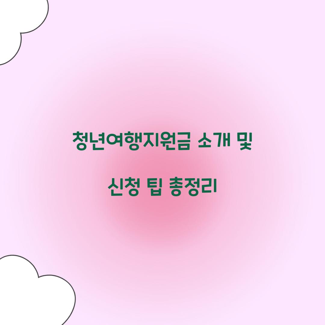 청년여행지원금 소개