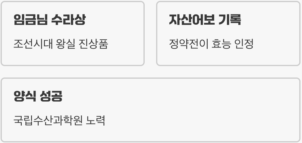 '물속의 산삼'이라 불렸던 귀한 몸