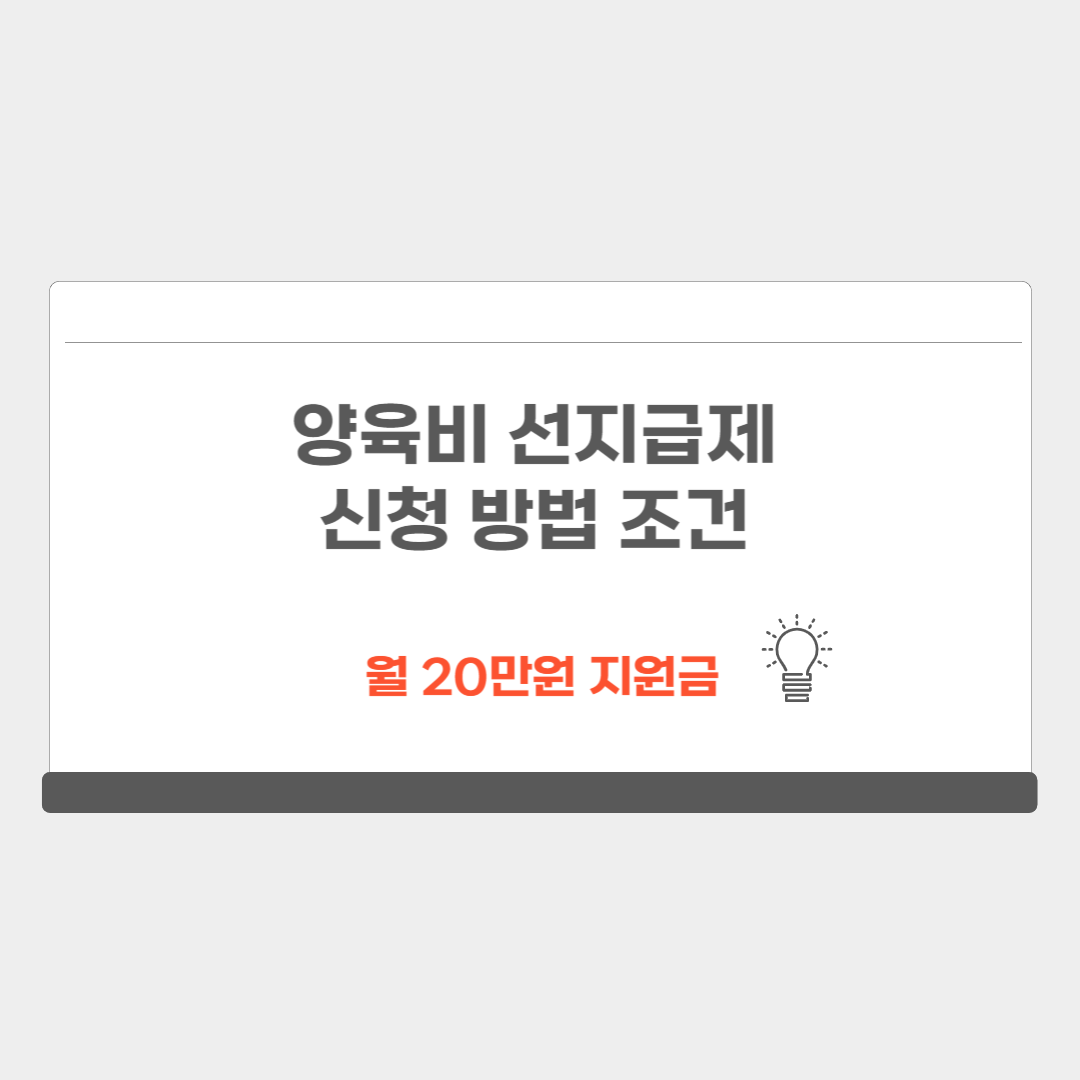 양육비 선지급제 신청 방법 조건 매달 20만원