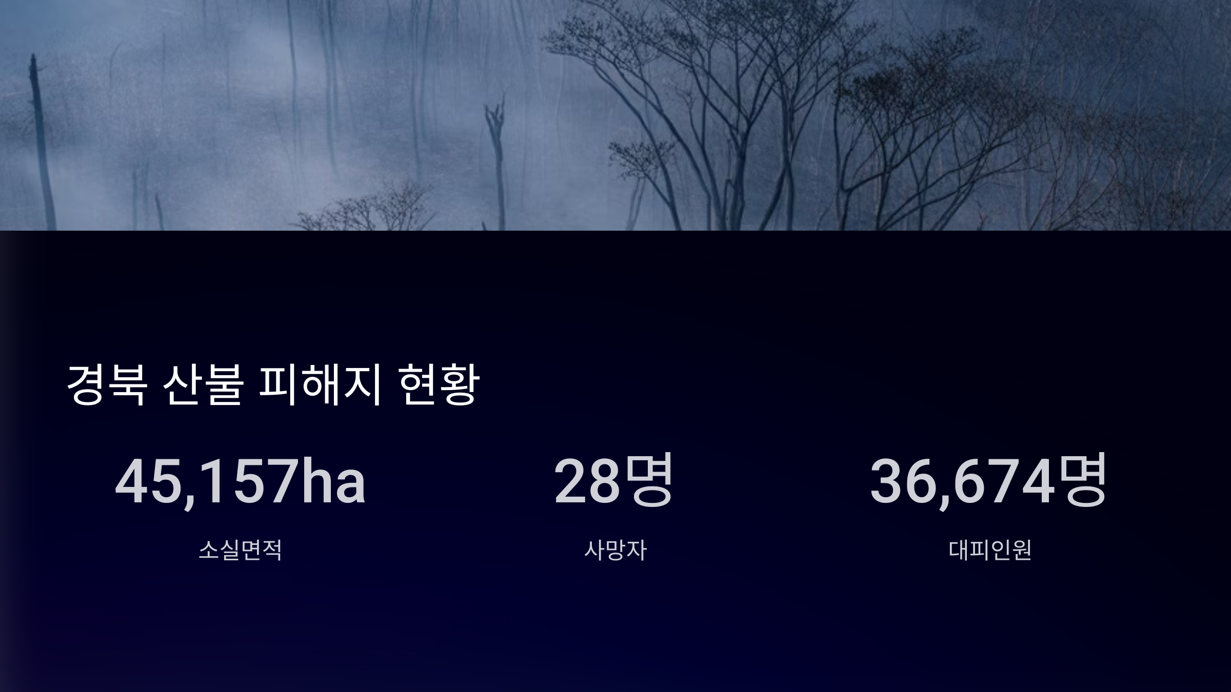 경북 산불 피해지 현황