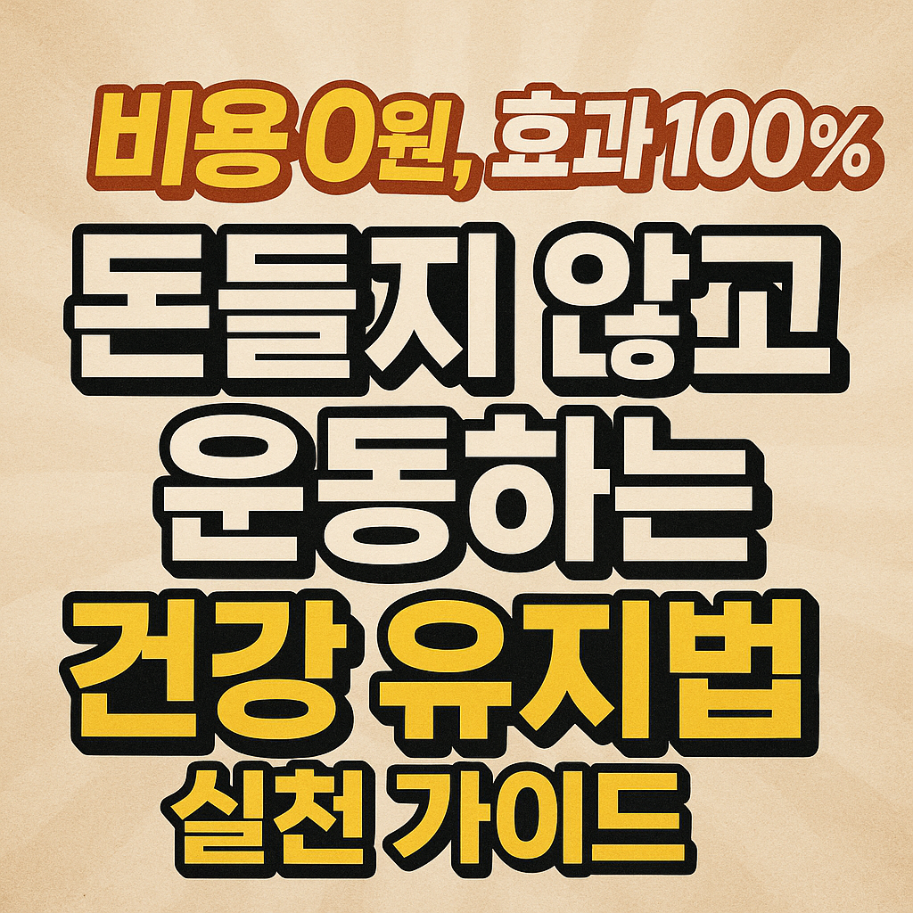 돈들지 않게 건강 유지법에 대한 표